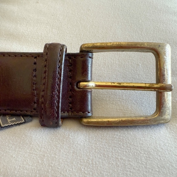 Brown Leather Belt Trafalgar Mens 40 - Picture 2 of 6